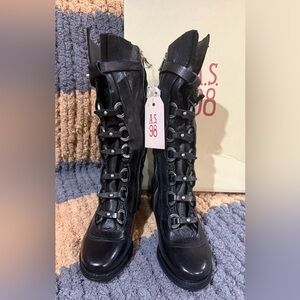 NEW IN BOX- A.S.98 Bardo Tall Black Buckle Boots. Size 37. (6.5-7 US) 🔥